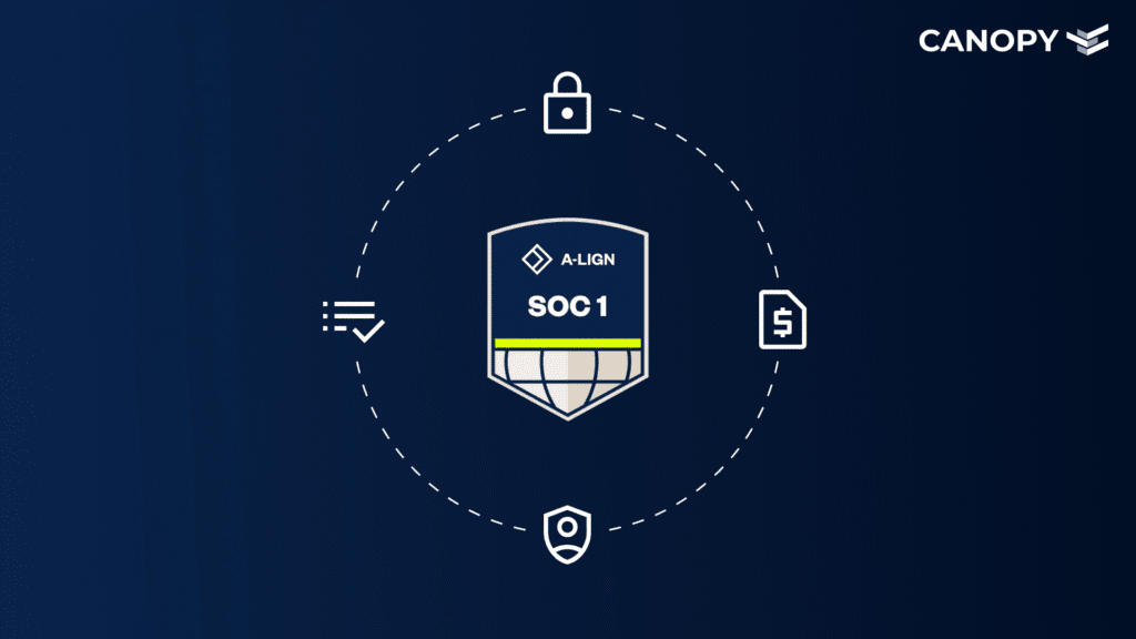 Graphic depicting Canopy's A-Lign SOC 1 Certification